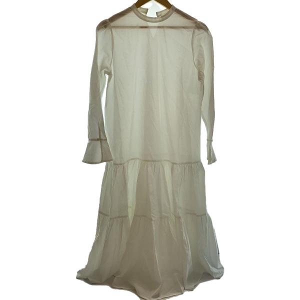 AMERI◆長袖ワンピース/S/コットン/ホワイト/01210530440/ニット欠品/