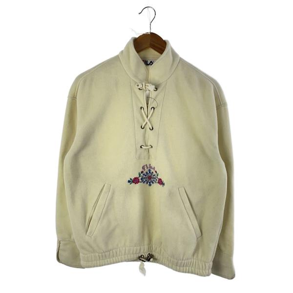 FILA◆フリースジャケット/M/ポリエステル/IVO/80s/MADE IN ITALY/刺繍
