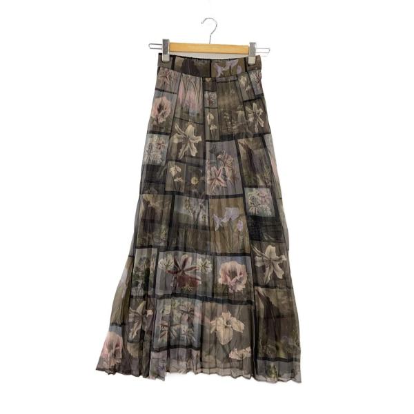 AMERI◆ロングスカート/M/ポリエステル/KHK/花柄/0141096080//