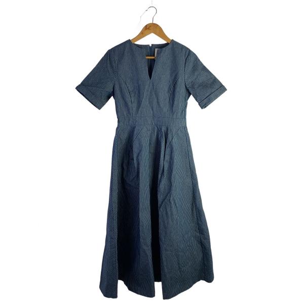 AMERI◆半袖ワンピース/S/コットン/IDG/ストライプ/0224205220990