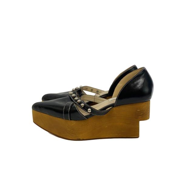 AMERI◆パンプス/M/ブラック/ball wood platform pumps/厚底