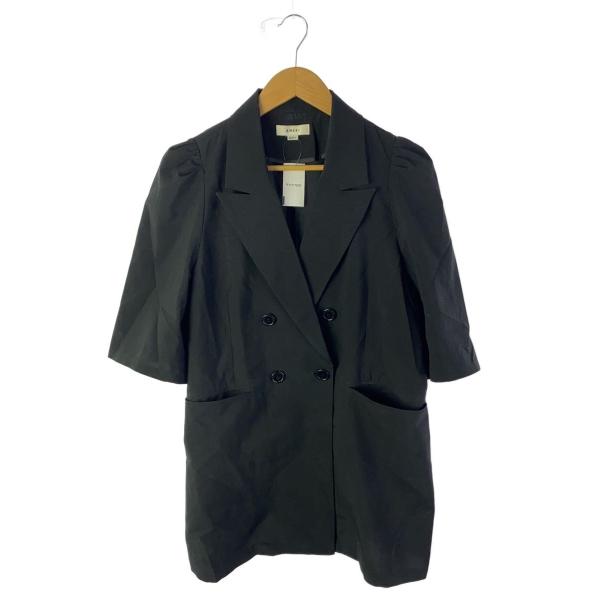 AMERI◆テーラードジャケット/S/ポリエステル/BLK/02410541130