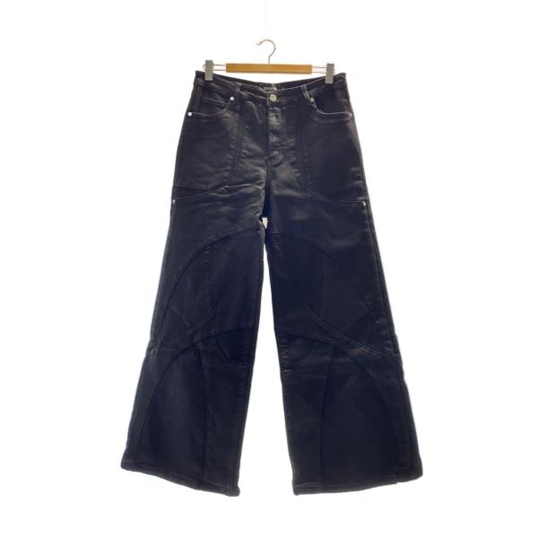 GUAPI◆タグ付/CELTIC WAXED DENIM/バギーデニムパンツ/34/コットン/ブラッ...