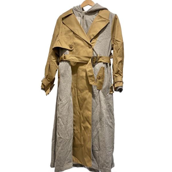 AMERI◆トレンチコート/S/コットン/BEG/01020720200/SWEAT DOCKING...