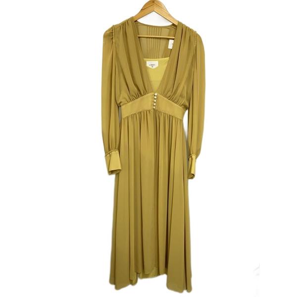 AMERI◆長袖ワンピース/M/ポリエステル/YLW/01020520830