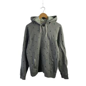 STUSSY◆S/00S/CROWN ZIP HOODIE/ジップパーカー/XL/クラウン刺繍/総柄//