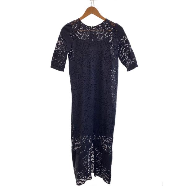 AMERI◆半袖ワンピース/S/コットン/BLK/01410561050