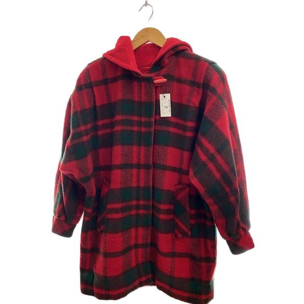 MACKINTOSH◆フード付きウールコート/4/RED/チェック/USA製80-90S/