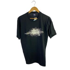 STUSSY◆Tシャツ/L/コットン/BLK/総柄//OLD