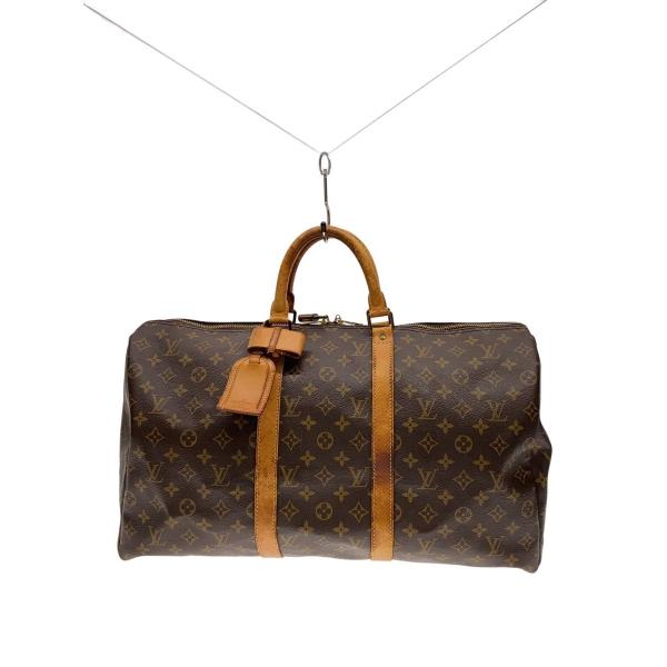 LOUIS VUITTON◆キーポル50_モノグラム・キャンバス/PVC/BRW