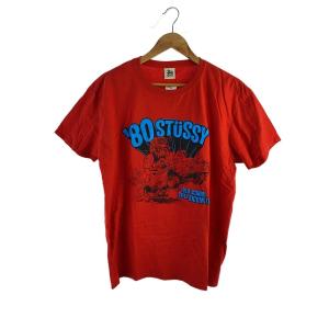 STUSSY◆Tシャツ/XL/コットン/RED//OLD