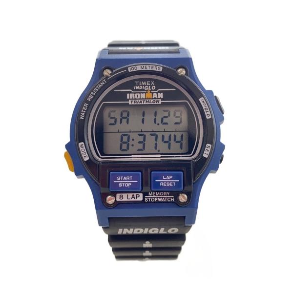TIMEX◆クォーツ腕時計/デジタル/ラバー/BLK/BLK