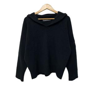 CHROME HEARTS◆ハラコクロスパッチニットパーカー/--/コットン/BLK
