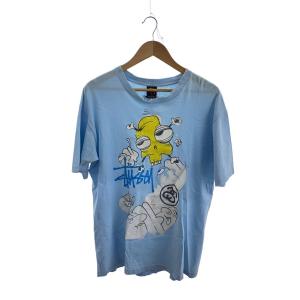 STUSSY◆×GHOST/Tシャツ/L/コットン/BLU