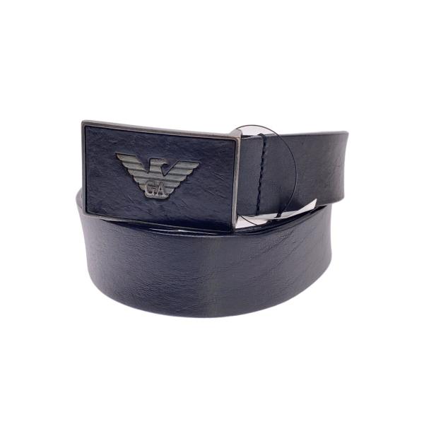 EMPORIO ARMANI◆ベルト/--/BLK/無地/メンズ/Y4S196