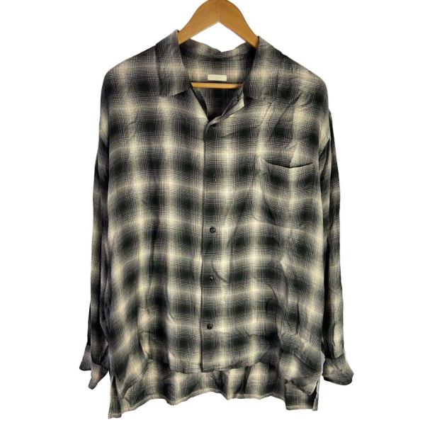 LIDNM◆長袖シャツ/S/レーヨン/BLK/オンブレCK/lm24ss06577