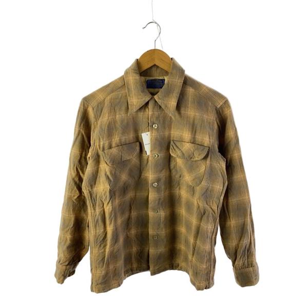 PENDLETON◆長袖シャツ/M/ウール/BEG/チェック