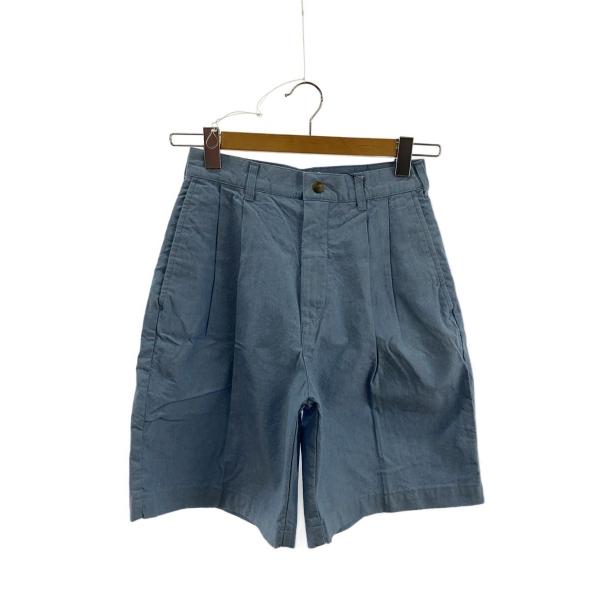L.L.Bean◆80s/usa製/2タックショーツ/シャンブレーショーツ/4/コットン/ブルー//