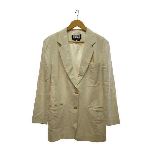 DKNY(DONNA KARAN NEW YORK)◆90s/テーラードジャケット/4/リネン/WH...