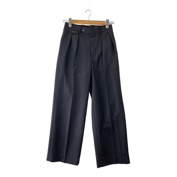 AURALEE◆BLUEFACED WOOLTWO-TUCKSLACKS/ボトム/O/ウール/GRY...