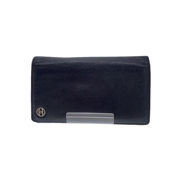 CHANEL◆2つ折り財布/--/BLK/無地/メンズ/A33924