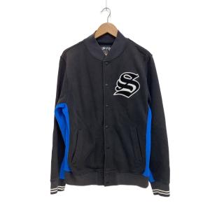 STUSSY◆スタジャン/L/コットン/BLK//