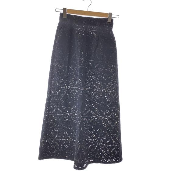 AMERI◆ロングスカート/S/コットン/BLK/無地/01410920660