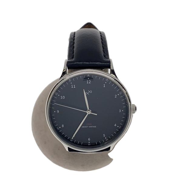ABOUT VINTAGE/クォーツ腕時計/アナログ/レザー/BLK/BLK/AV1969SX1//