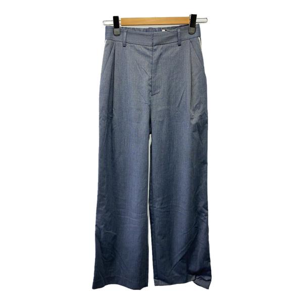 AMERI◆サイドラインパンツ/M/ポリエステル/BLU/ヘリンボーン/02320890120