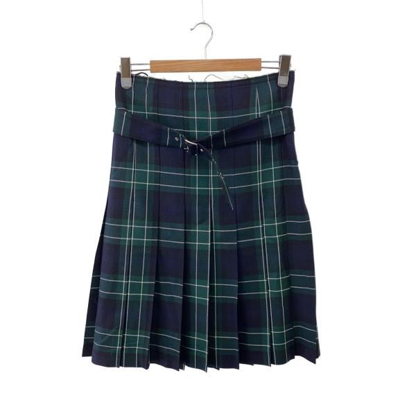 BLACK COMME des GARCONS◆wool check skirt/スカート/XS/ウ...