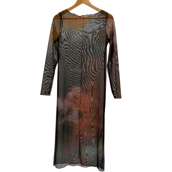 AMERI◆MIRANDA TAIDAI SHEER LONG TOP/S/ポリエステル/BLK/0...