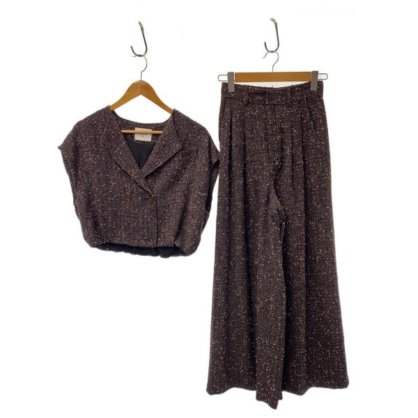 AMERI◆LADY LIKE TWEED SET UP/M/ポリエステル/BLK/02410541...