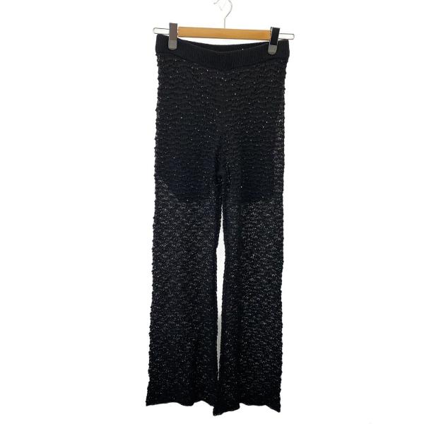 AMERI◆SPANGLES LEGGINGS KNIT PANTS/M/コットン/BLK/0225...