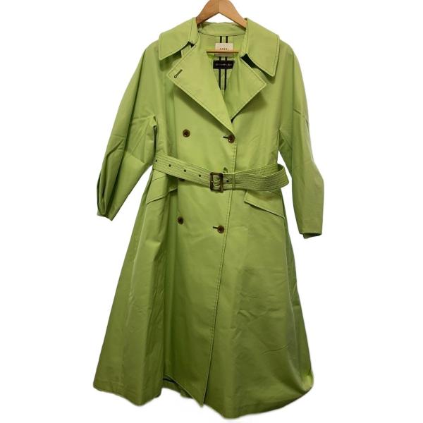 AMERI◆TURKEY ORGANIC FLARE TRENCH COAT/S/コットン/GRN/...