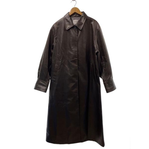 AMERI◆CRASH FAKE LEATHER COAT/M/フェイクレザー/BRW/013207...