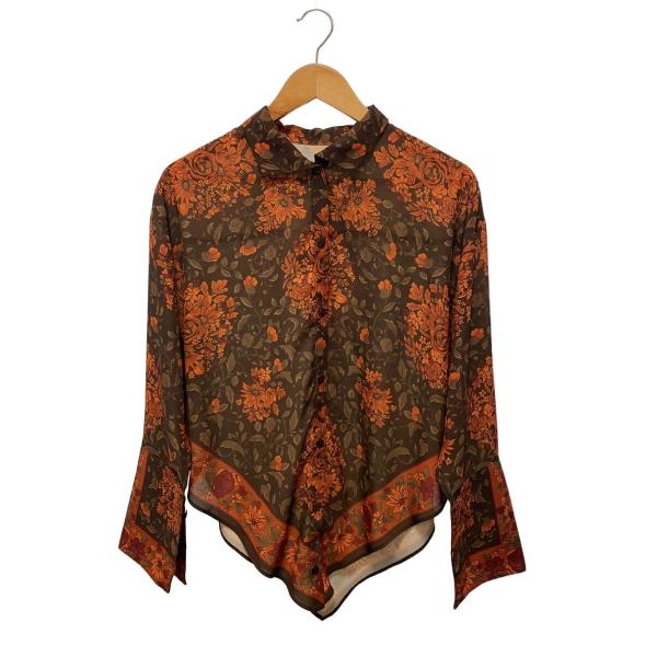 AMERI◆DAQHNE SCARF SHIRT/FREE/ポリエステル/BRW/012520491...