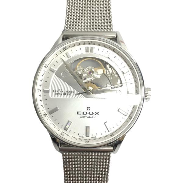 EDOX◆LES VAUBERTS OPEN HEART/自動巻腕時計/アナログ/SLV/SLV//