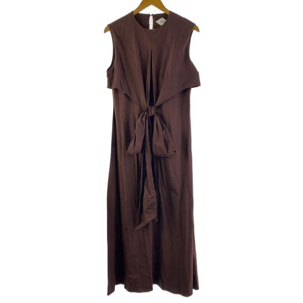 AMERI◆ノースリーブワンピース/M/コットン/BRW/無地/0225105941200