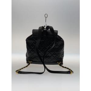 CHANEL◆リュック/レザー/BLK/無地//の詳細画像2