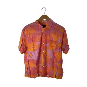 STUSSY◆Photo Film Shirt Pink 半袖シャツ/M/レーヨン/マルチカラー/総柄/1110241