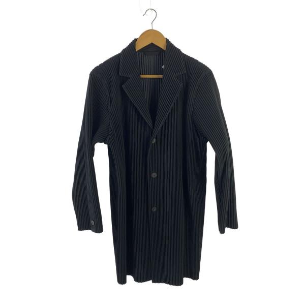 HOMME PLISSE ISSEY MIYAKE◆プリーツコート/1/ポリエステル/BLK/HP5...