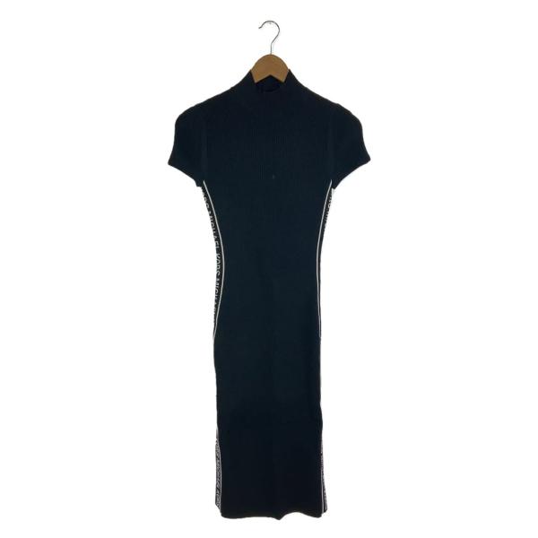 MICHAEL KORS◆半袖ワンピース/XS/レーヨン/BLK/無地/JS180LN5ZV