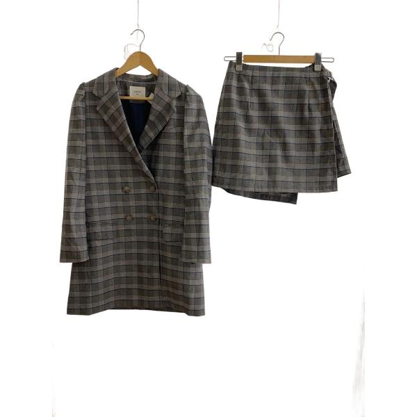 AMERI◆PUFF CHECK JACKET WITHSKIRT PANTS/M/ポリエステル/G...