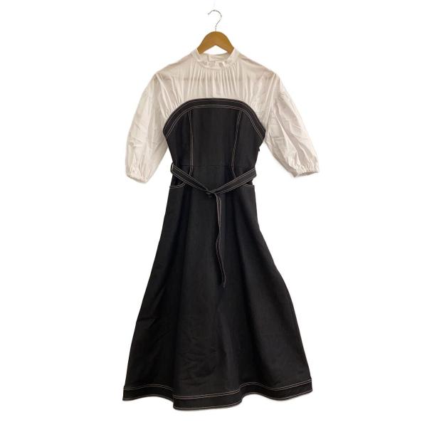 AMERI◆タグ付/AFFOGATO SHIRT DRESS/ワンピース/SS/ポリエステル/BLK...