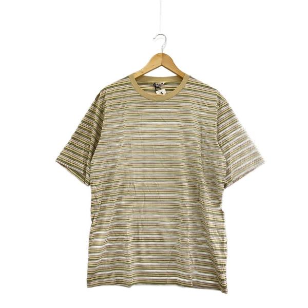 AURALEE◆タグ付/HARD TWIST/Tシャツ/4/コットン/マルチカラー/ボーダー/a24...