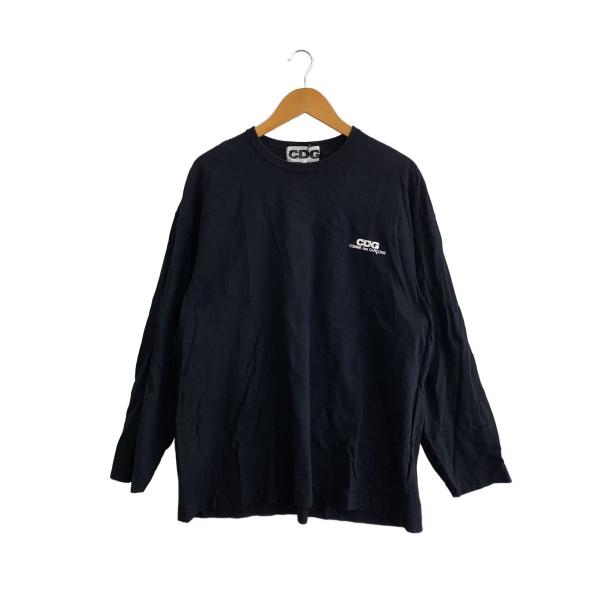 CDG◆23AW/ワンポイント/ロゴ/長袖Tシャツ/M/コットン/BLK/プリント/SZ-T061