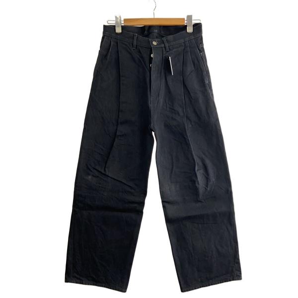 SUBLATIONS◆2TUCK WIDE DENIM PANTS/ボトム/2/コットン/BLK/S...