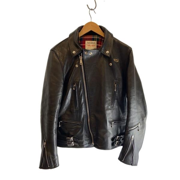 Lewis Leathers◆ダブルライダースジャケット/40/レザー/BLK//