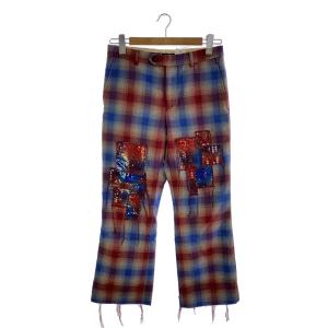 MASU◆スラックスパンツ/44/MVFW-PT0222/チェック/RAINBOW DUST FLARE PANTS/22AW/