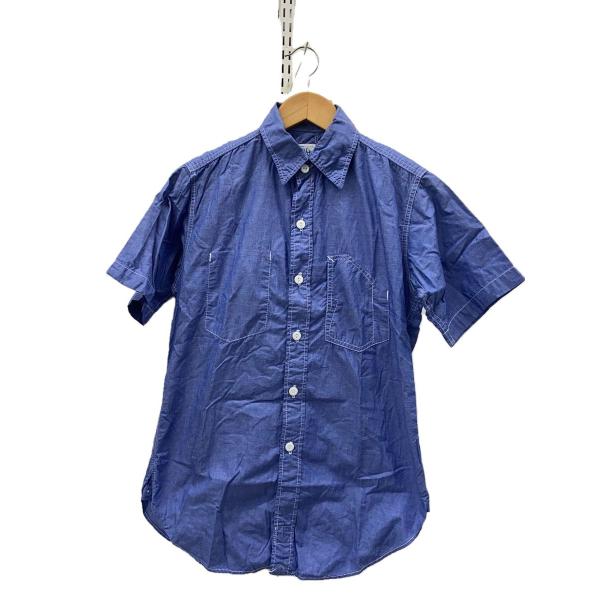 POST OVERALLS◆半袖シャツ/XS/コットン/BLU/無地